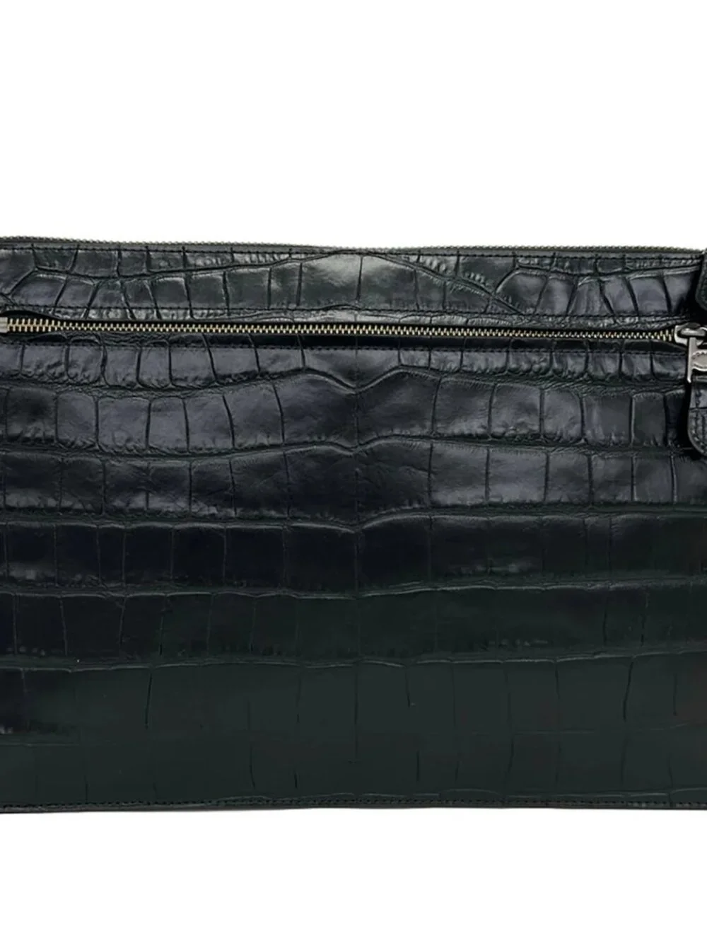 COACH Manhattan Convertible Slim Messenger Bag 25992 Black Leather Clutch Bag